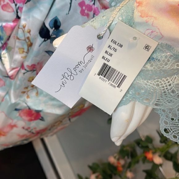 In Bloom Eloise Floral Lace-Trim satiny Robe‎ Size XL RefI014 - Picture 13 of 15